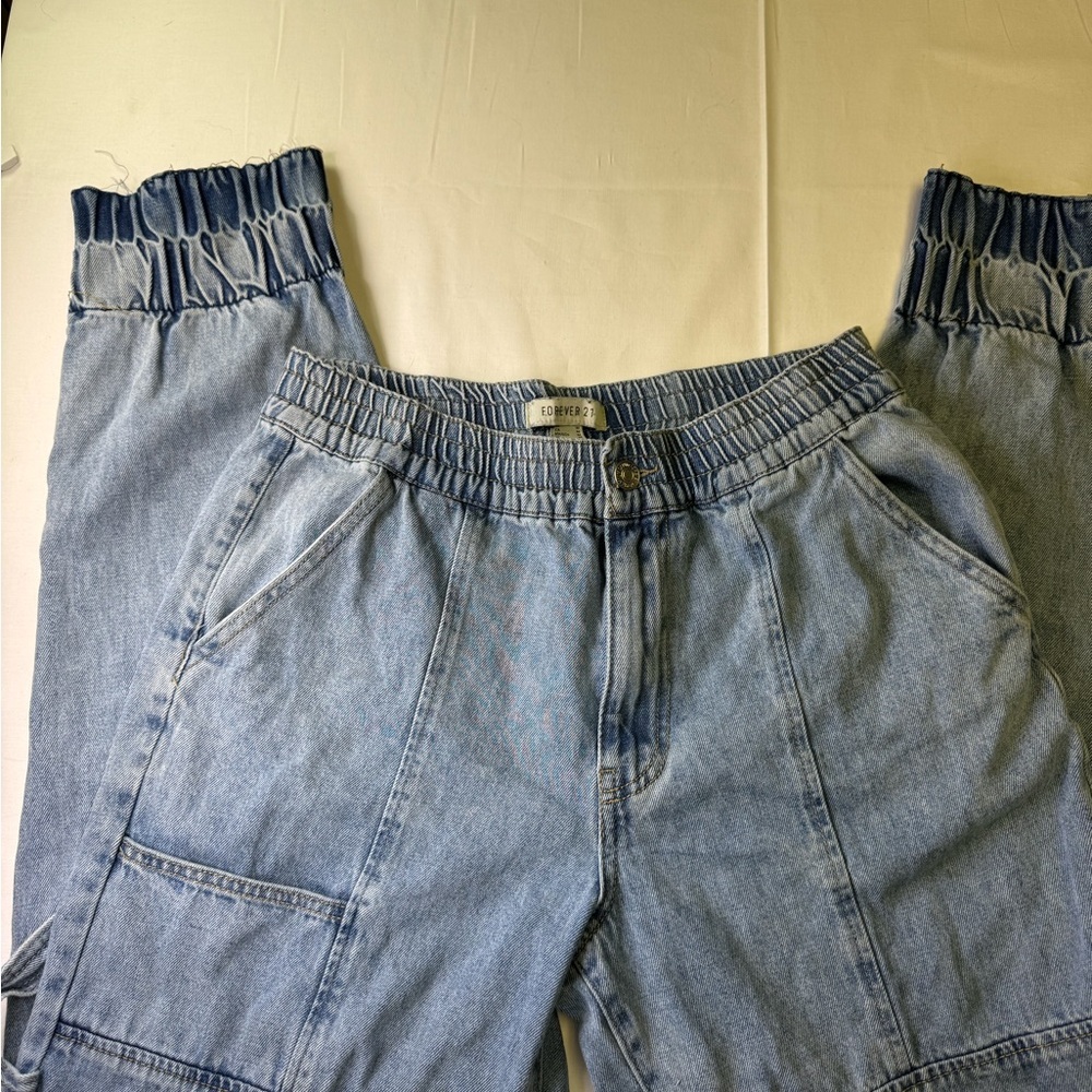 Forever‎ 21 Blue Denim Jogger Pants